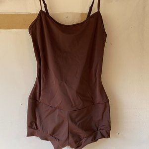 Brown Unitard w/ Shorts - Small Adult